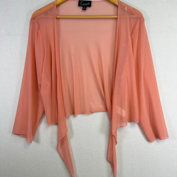 Woman's Pink Sheer Shrug - Size 14 L Feminine Dainty Romantic - Picture 2 of 10